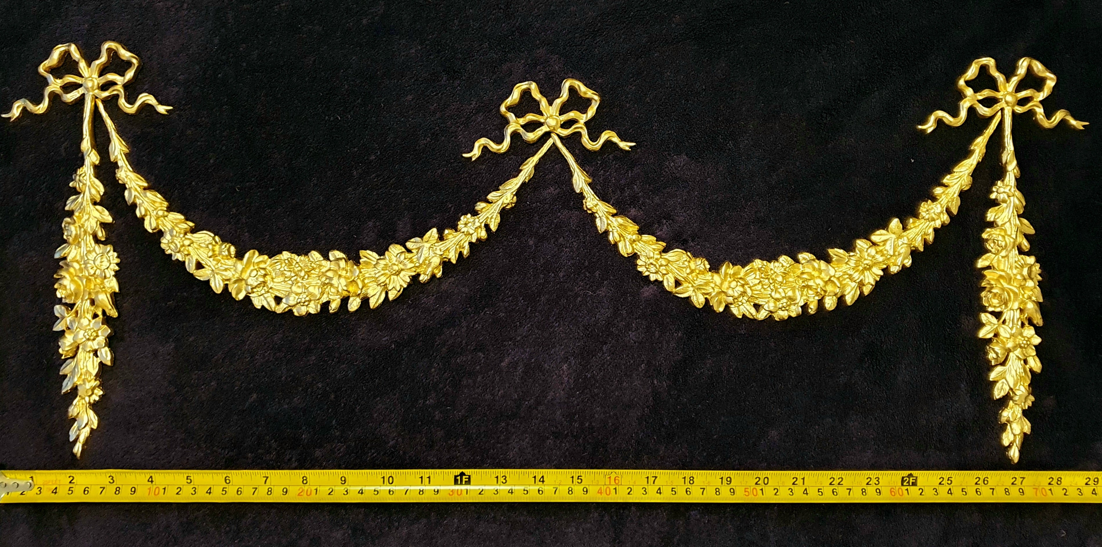 LARGE DECORATIVE RESIN PEDIMENT LOUIS XVI FLORAL APPLIQUE GILT WHITE DECORATION (No143) £30.95 Colour QTY