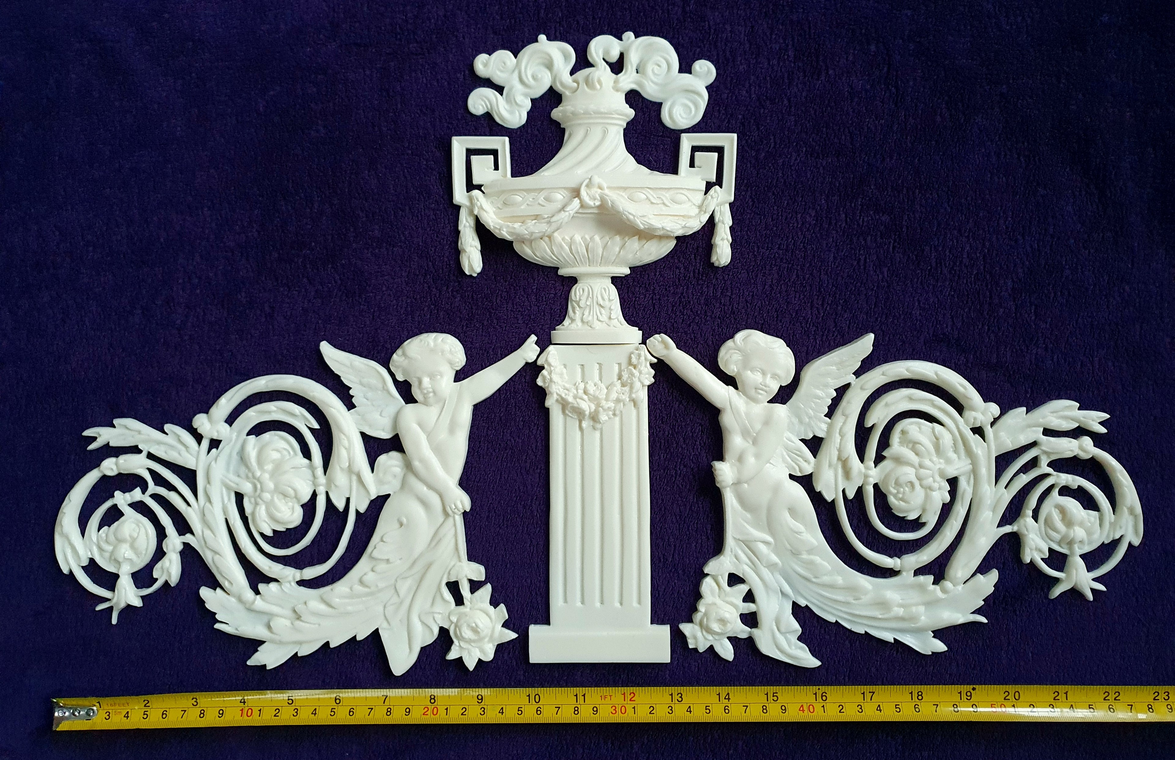 LARGE LOUIS XVI PLASTIC ORNATE WALL MIRROR MOULDING DECORATION (No150)