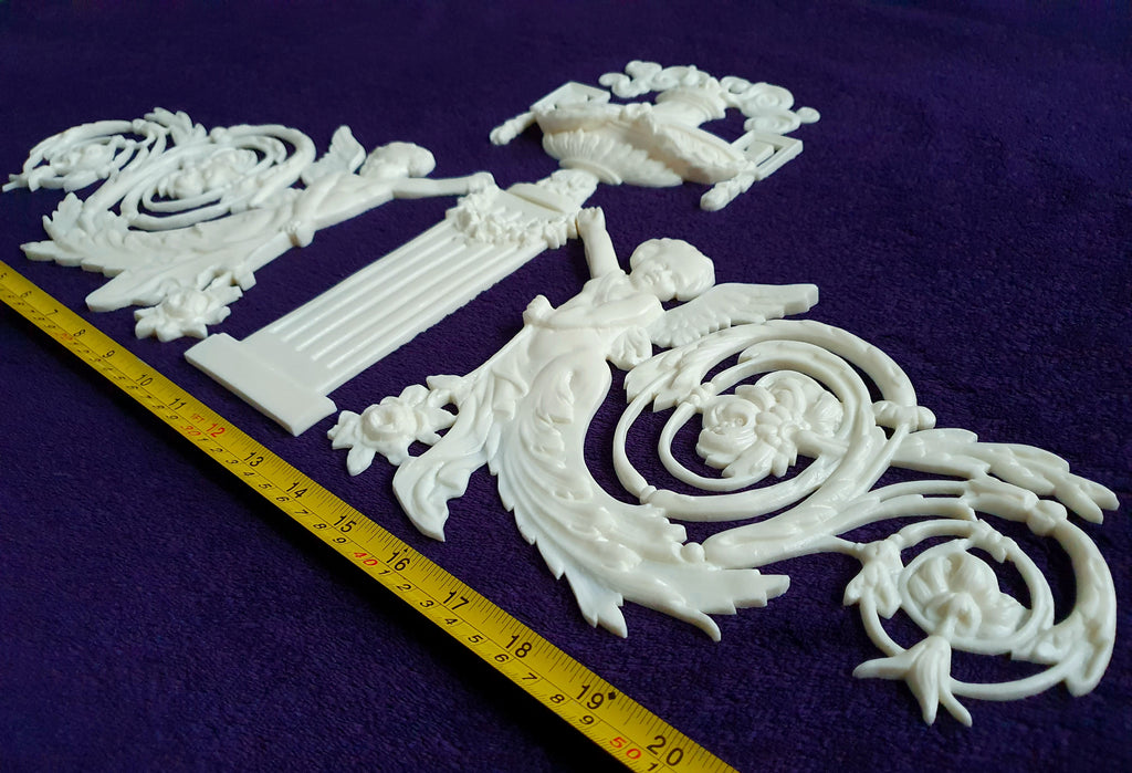 LARGE LOUIS XVI PLASTIC ORNATE WALL MIRROR MOULDING DECORATION (No150)