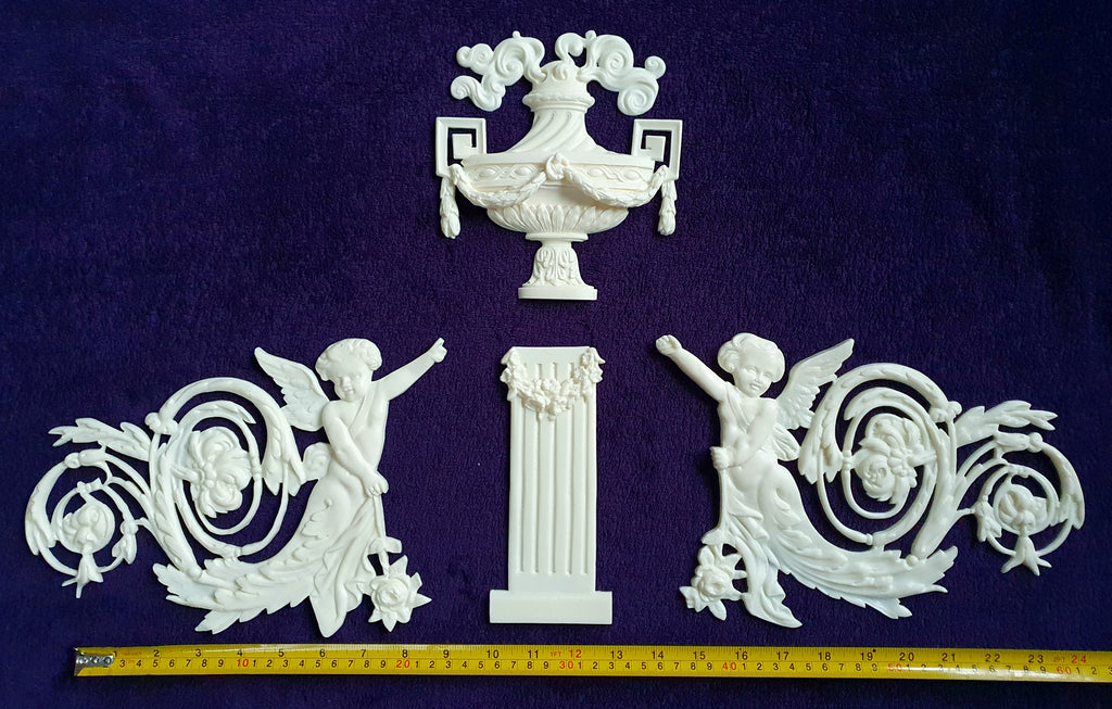 LARGE LOUIS XVI PLASTIC ORNATE WALL MIRROR MOULDING DECORATION (No150)