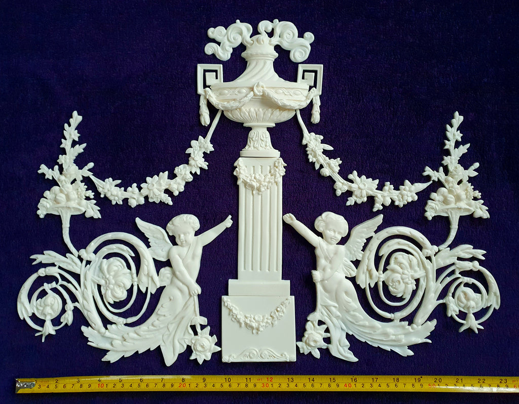 LARGE LOUIS XVI PLASTIC ORNATE WALL MIRROR MOULDING DECORATION (No149)
