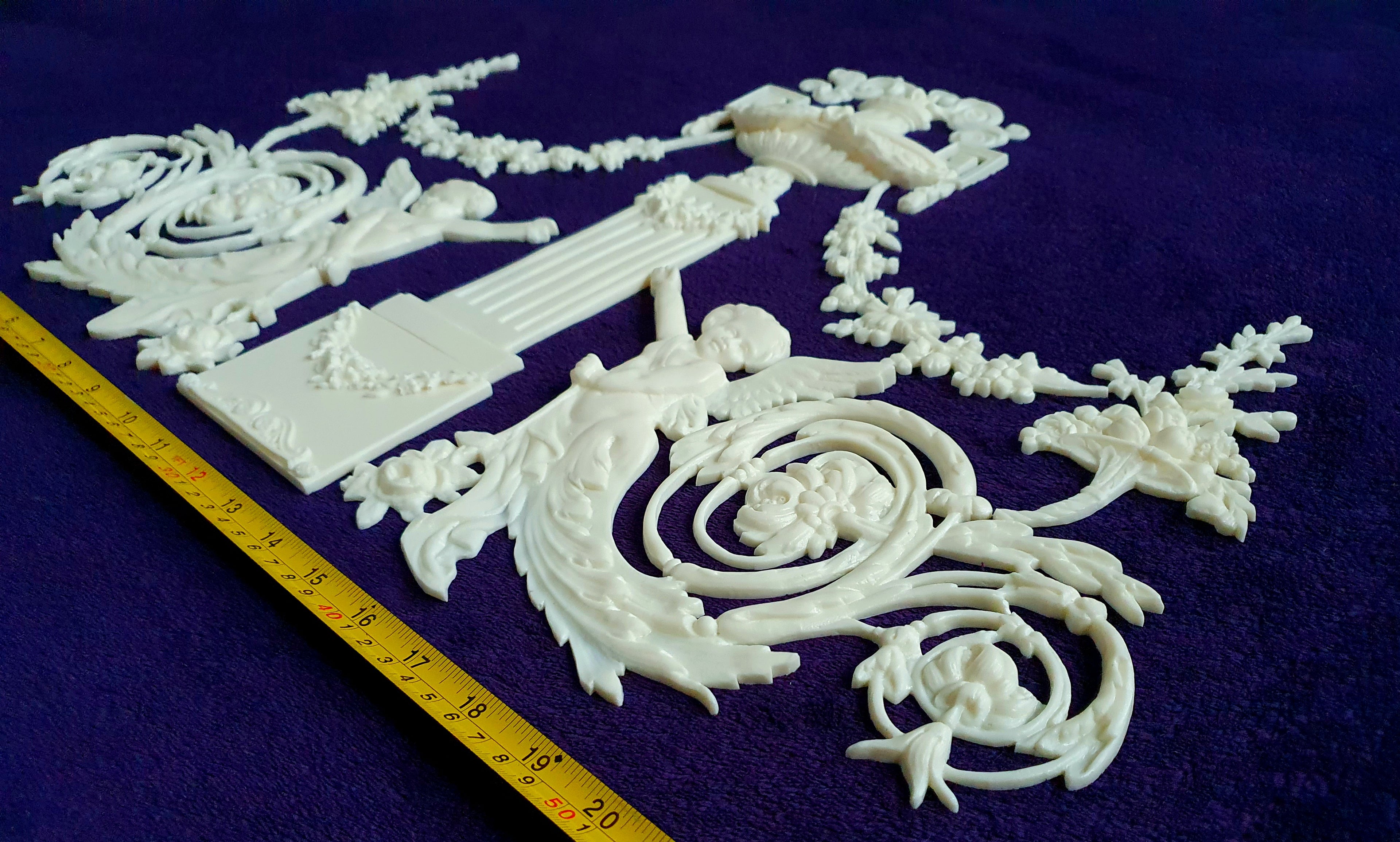 LARGE LOUIS XVI PLASTIC ORNATE WALL MIRROR MOULDING DECORATION (No149)