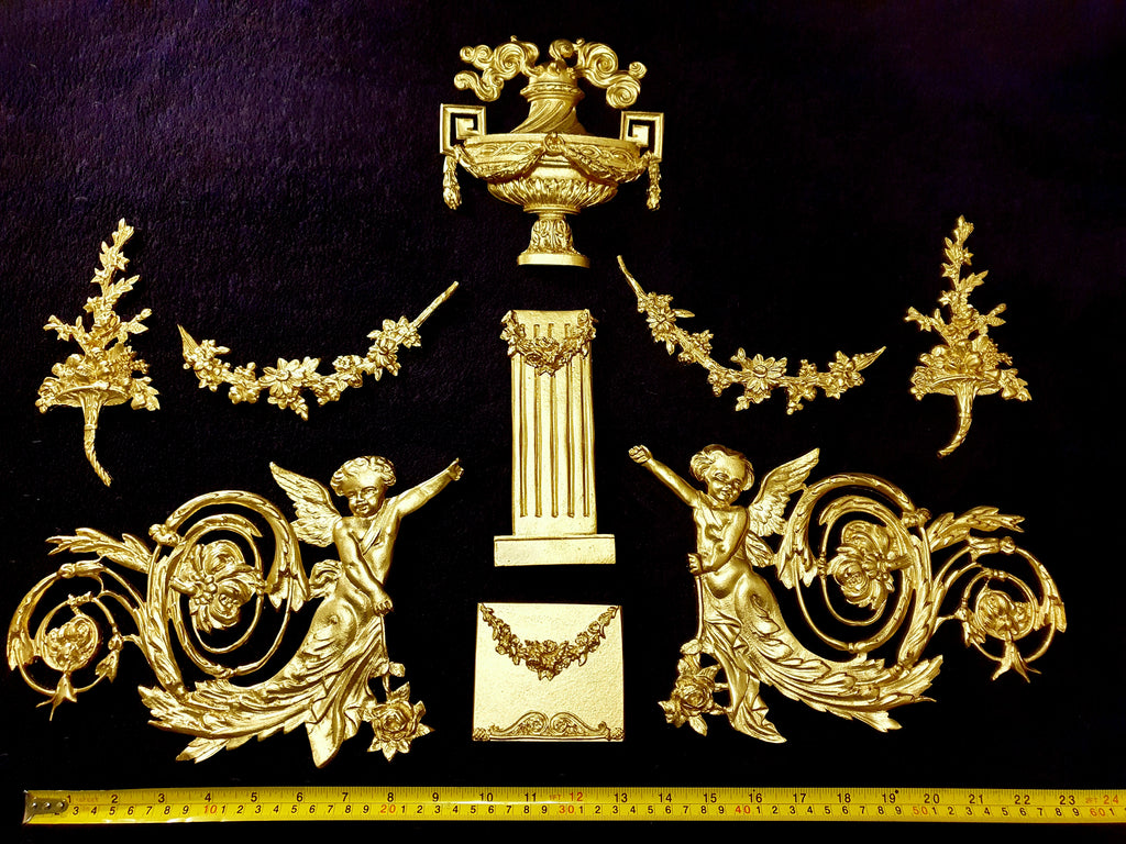 LARGE LOUIS XVI PLASTIC ORNATE WALL MIRROR MOULDING DECORATION (No149)