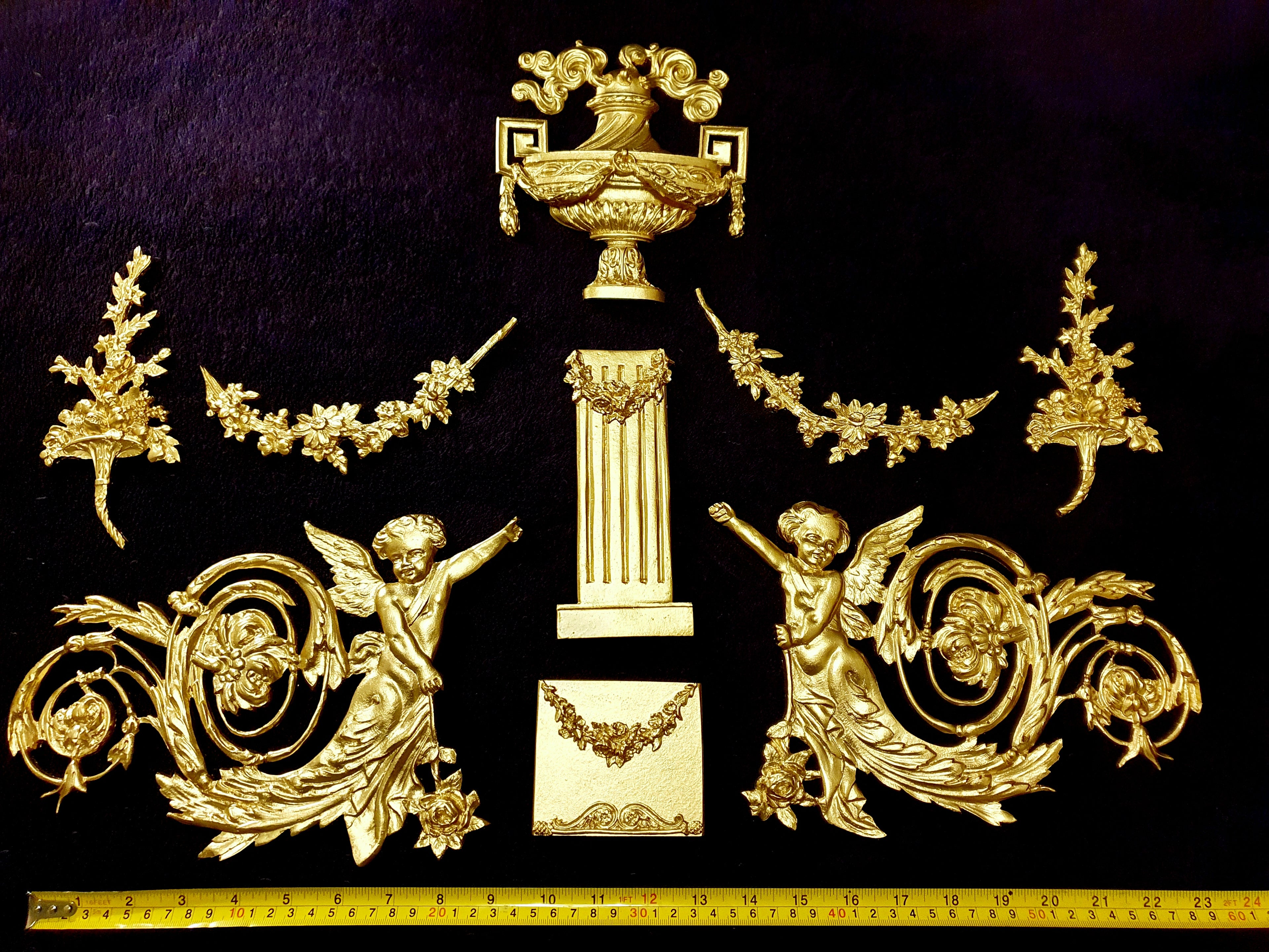 LARGE LOUIS XVI PLASTIC ORNATE WALL MIRROR MOULDING DECORATION (No149)