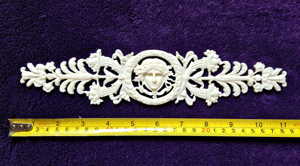 DECORATIVE PLASTIC MOULDING LOUIS XVI ANTIQUE STYLE APPLIQUE GILT WHITE WALL DECORATION (No158)