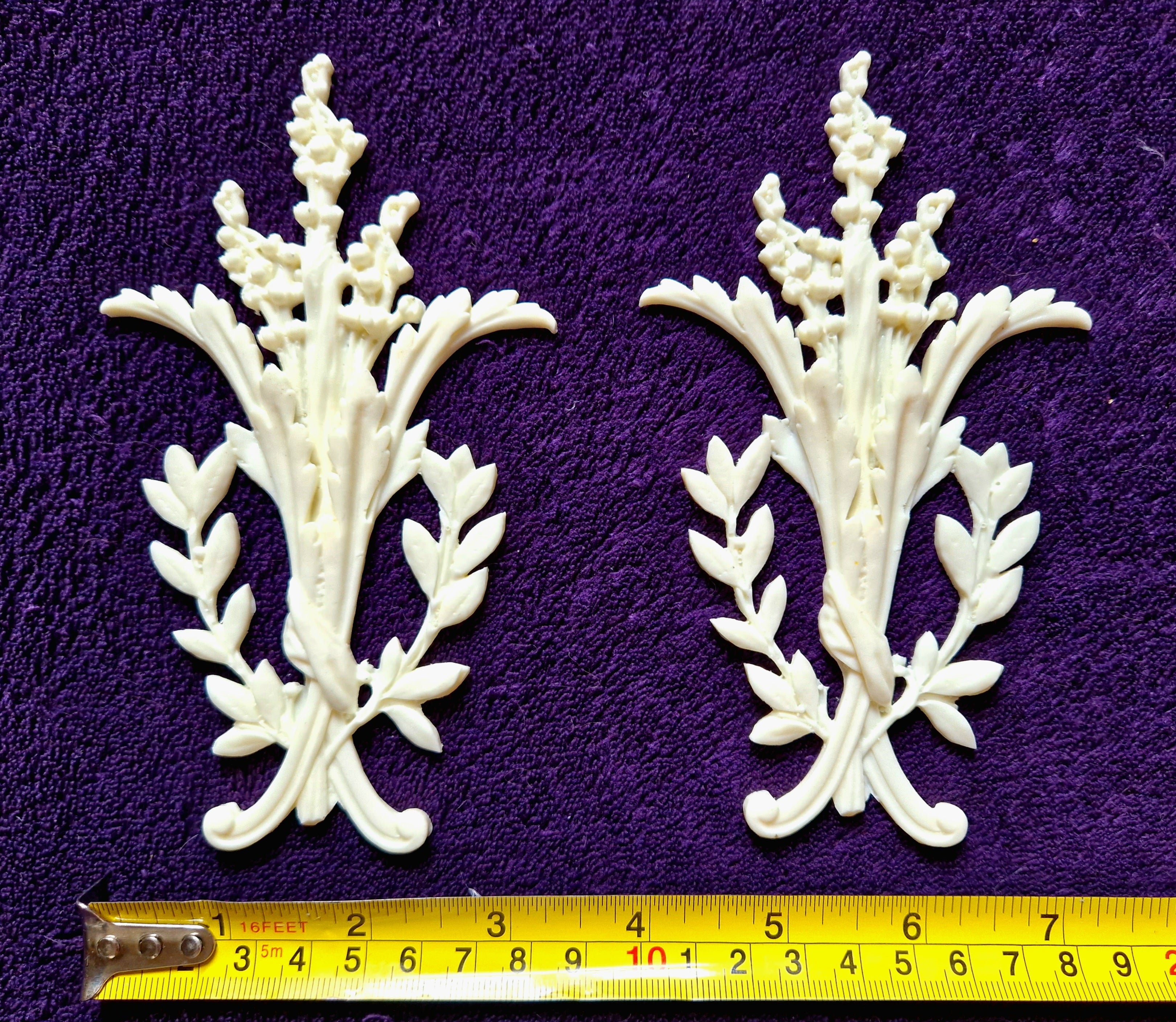 PAIR LOUIS XVI STYLE PLASTIC ORNATE WALL MIRROR MOULDING DECORATION (No152)