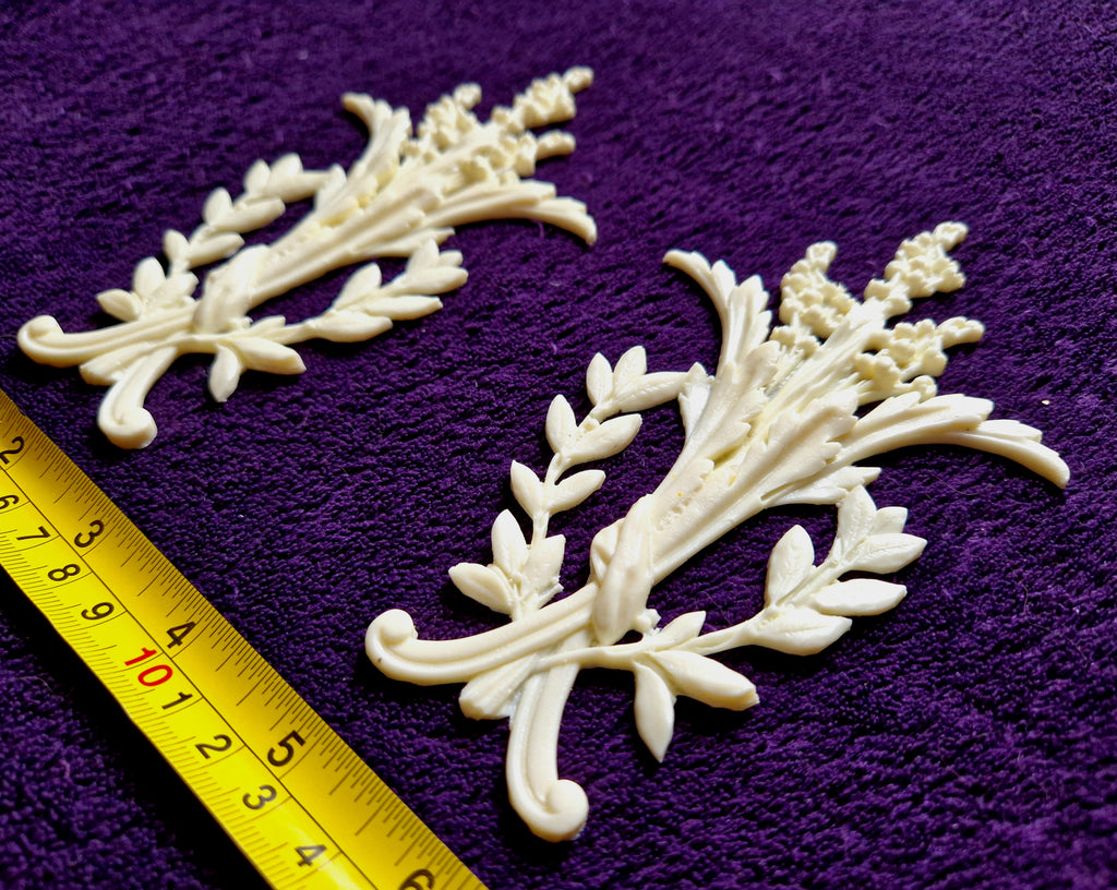 PAIR LOUIS XVI STYLE PLASTIC ORNATE WALL MIRROR MOULDING DECORATION (No152)