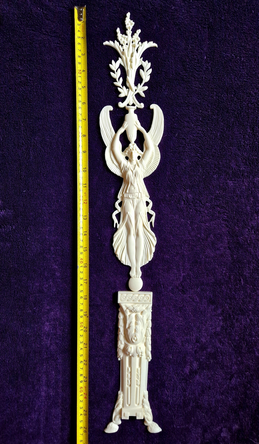 DECORATIVE PLASTIC MOULDING LOUIS XVI ANTIQUE STYLE APPLIQUE GILT WHITE WALL DECORATION (No164)