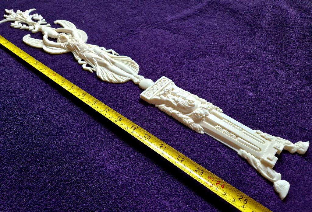 DECORATIVE PLASTIC MOULDING LOUIS XVI ANTIQUE STYLE APPLIQUE GILT WHITE WALL DECORATION (No164)