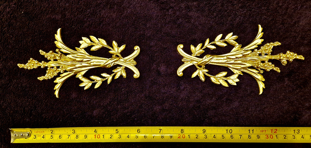 PAIR LOUIS XVI STYLE PLASTIC ORNATE WALL MIRROR MOULDING DECORATION (No152)