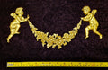 DECORATIVE RESIN PEDIMENT LOUIS XVI CHERUBS FLORAL APPLIQUE GILT WHITE DECORATION (No173)