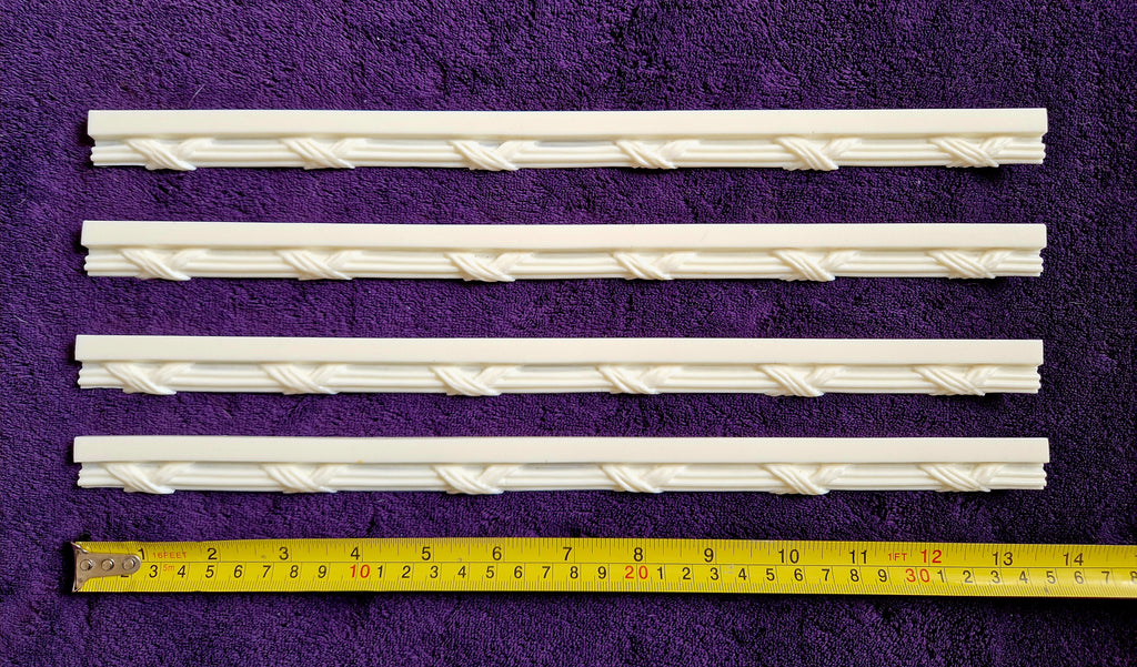 4 PLASTIC DECORATIVE MOULDING STRAIGHT RAIL FRAME DECORATION (179)
