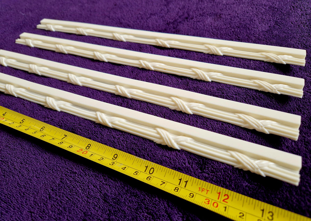 4 PLASTIC DECORATIVE MOULDING STRAIGHT RAIL FRAME DECORATION (179)