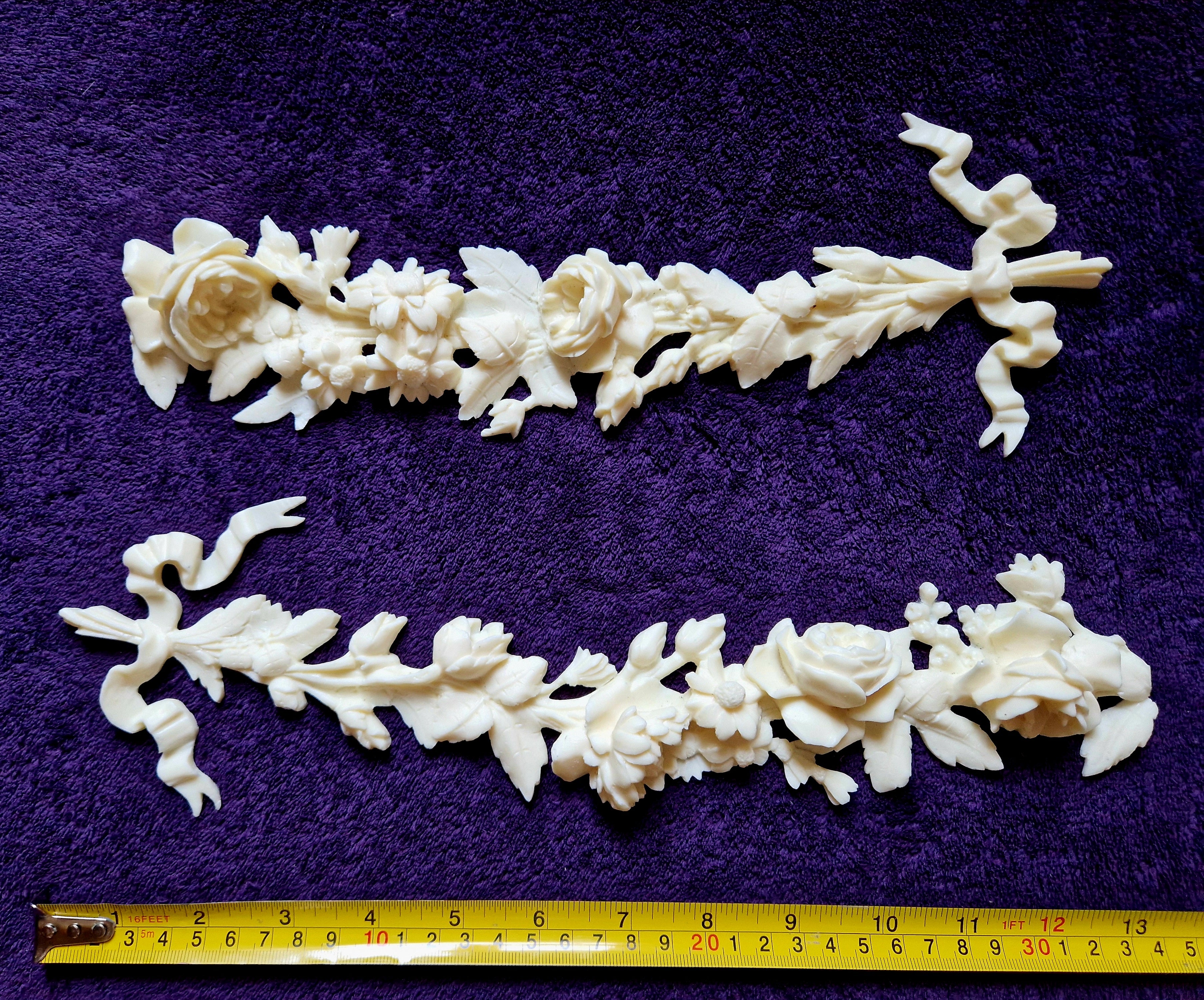 DECORATIVE MOULDING WALL DECORATION RIBBON FLORAL SWAG (No182)