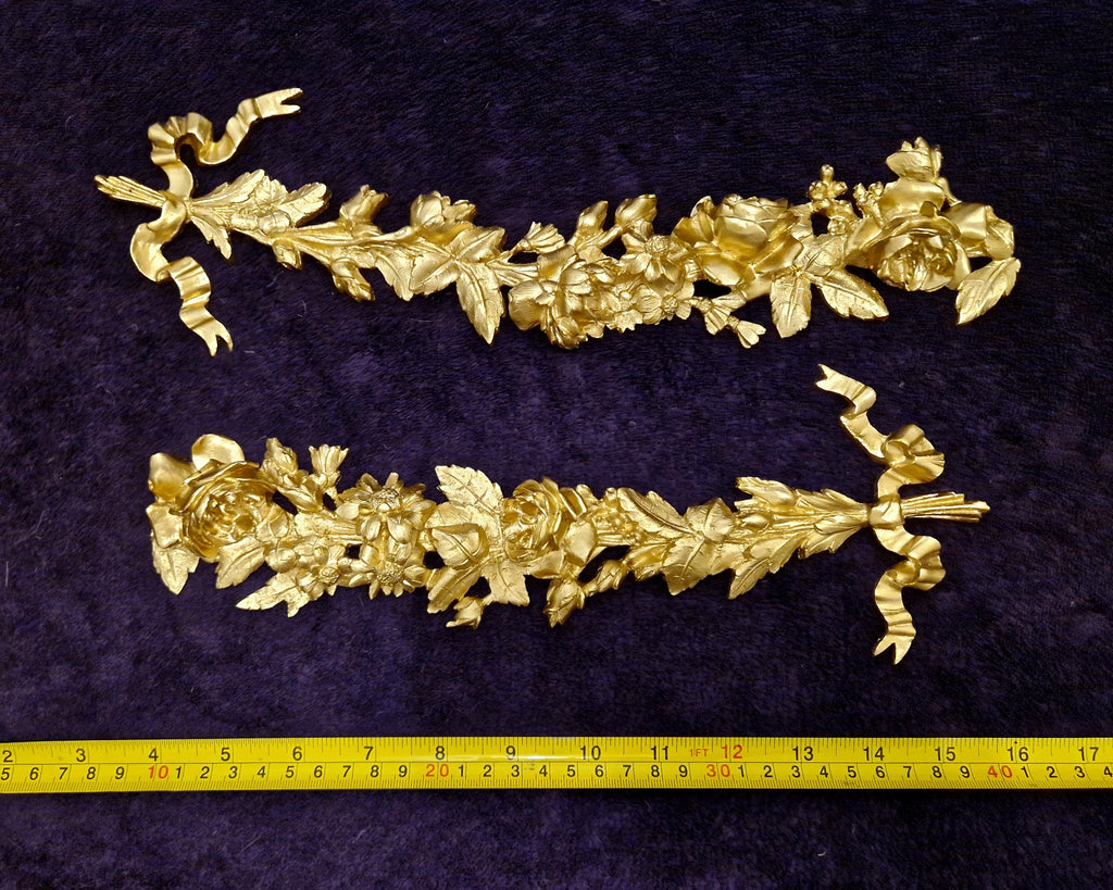 DECORATIVE MOULDING WALL DECORATION RIBBON FLORAL SWAG (No182)