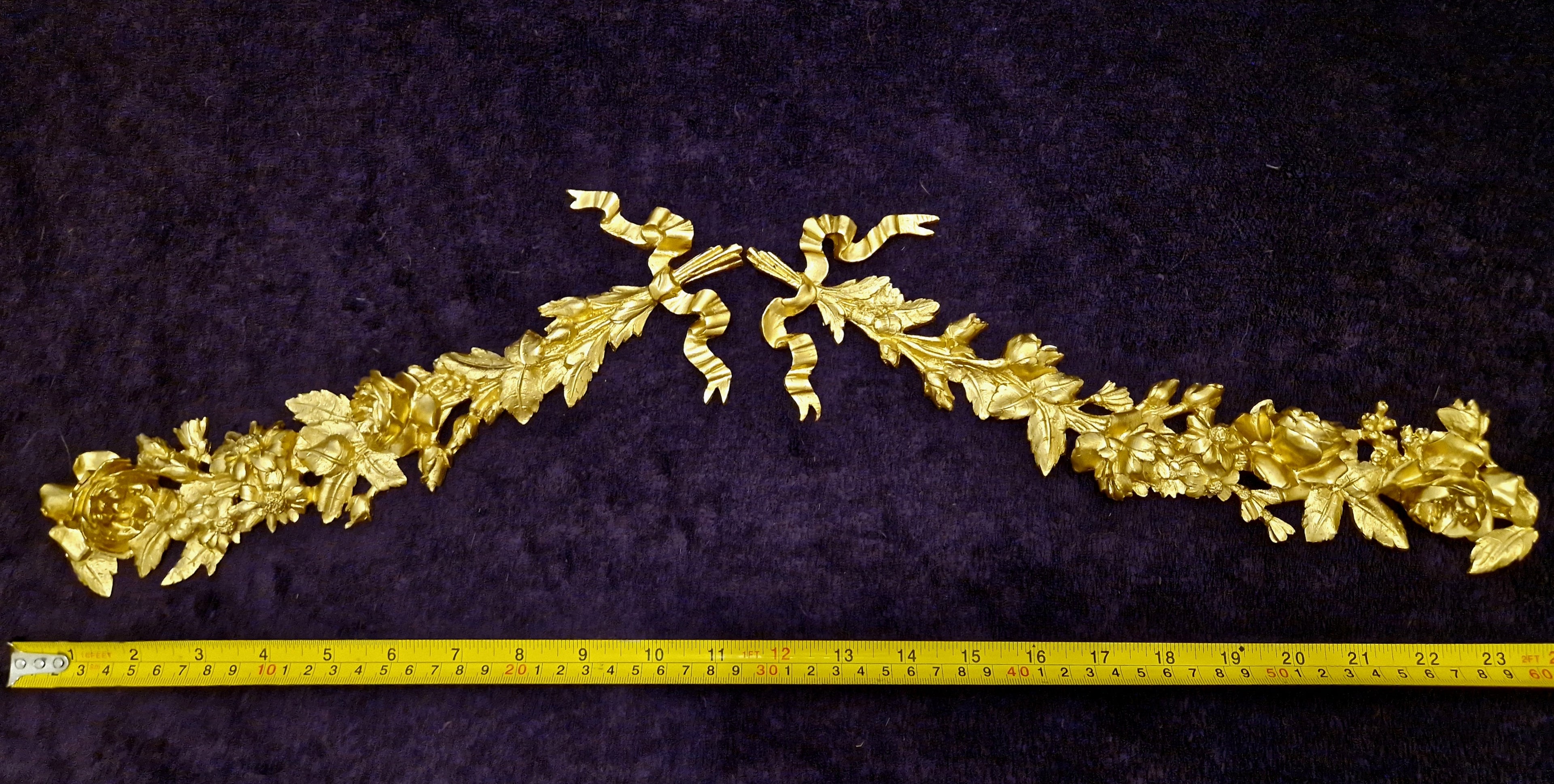 DECORATIVE MOULDING WALL DECORATION RIBBON FLORAL SWAG (No182)