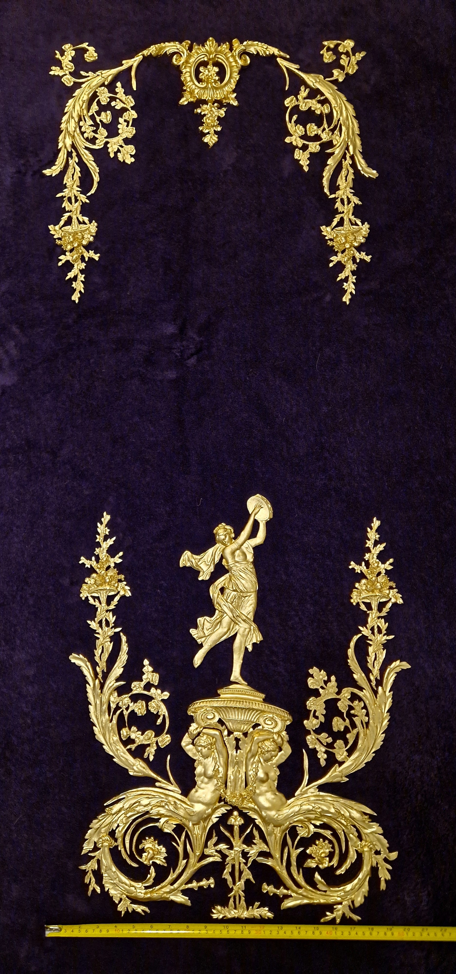 1 DECORATIVE ANTIQUE LOUIS XVI MARIE ANTOINETTE STYLE GILT OR WHITE WALL PANELLING PANEL (No116)
