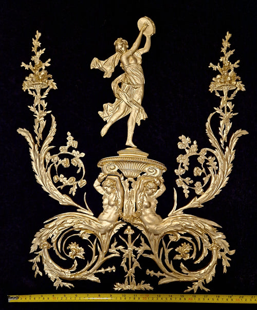 1 DECORATIVE ANTIQUE LOUIS XVI MARIE ANTOINETTE STYLE GILT OR WHITE WALL PANELLING PANEL (No116)