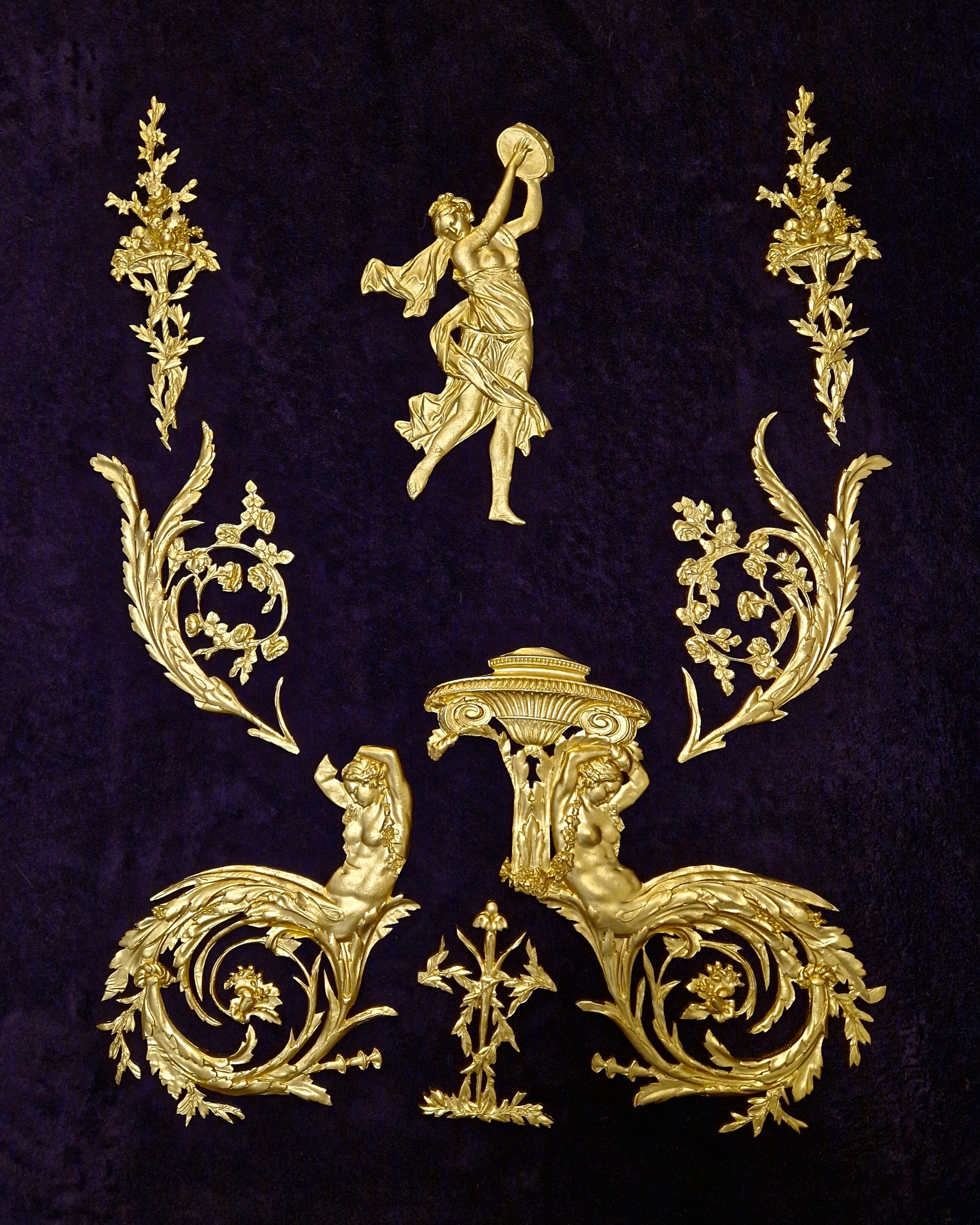 1 DECORATIVE ANTIQUE LOUIS XVI MARIE ANTOINETTE STYLE GILT OR WHITE WALL PANELLING PANEL (No116)