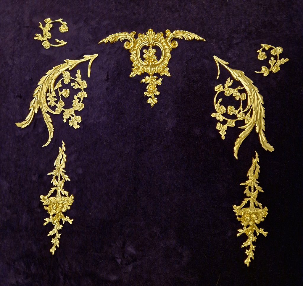 1 DECORATIVE ANTIQUE LOUIS XVI MARIE ANTOINETTE STYLE GILT OR WHITE WALL PANELLING PANEL (No116)