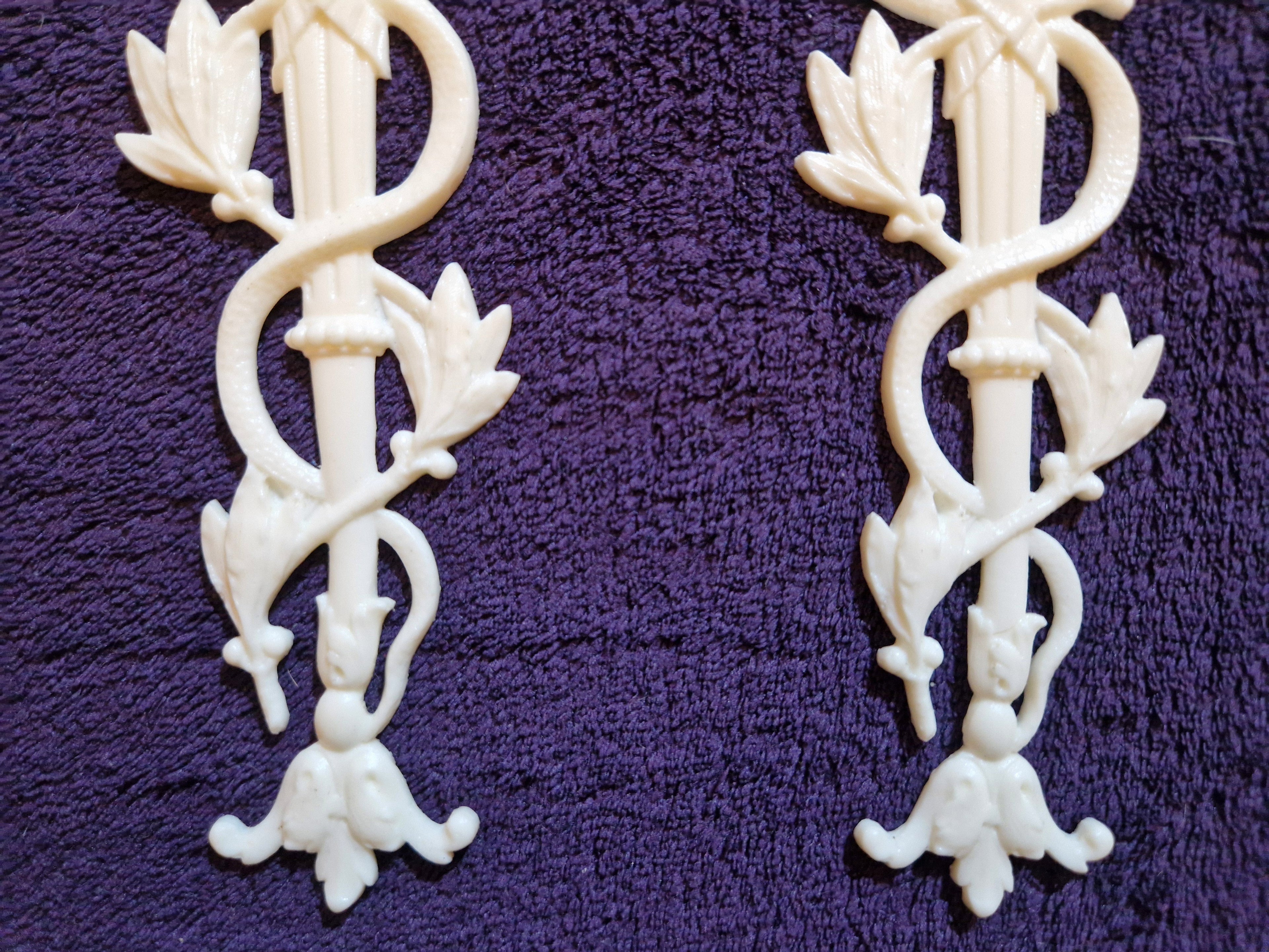 PAIR DECORATIVE MOULDING RESIN ONLAY APPLIQUE WALL MIRROR DECORATION (No187)