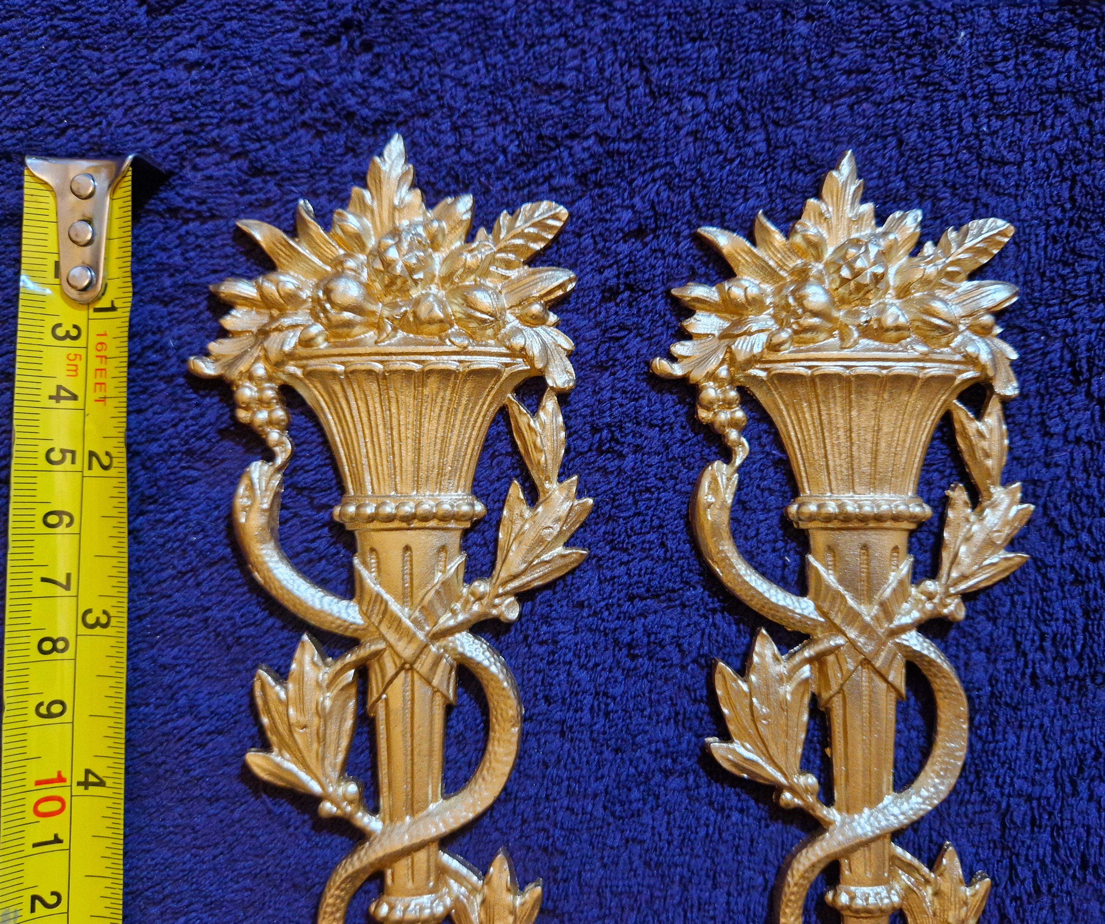 PAIR DECORATIVE MOULDING RESIN ONLAY APPLIQUE WALL MIRROR DECORATION (No187)