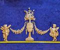 DECORATIVE RESIN PEDIMENT LOUIS XVI CHERUBS FLORAL APPLIQUE GILT WHITE DECORATION (No185)