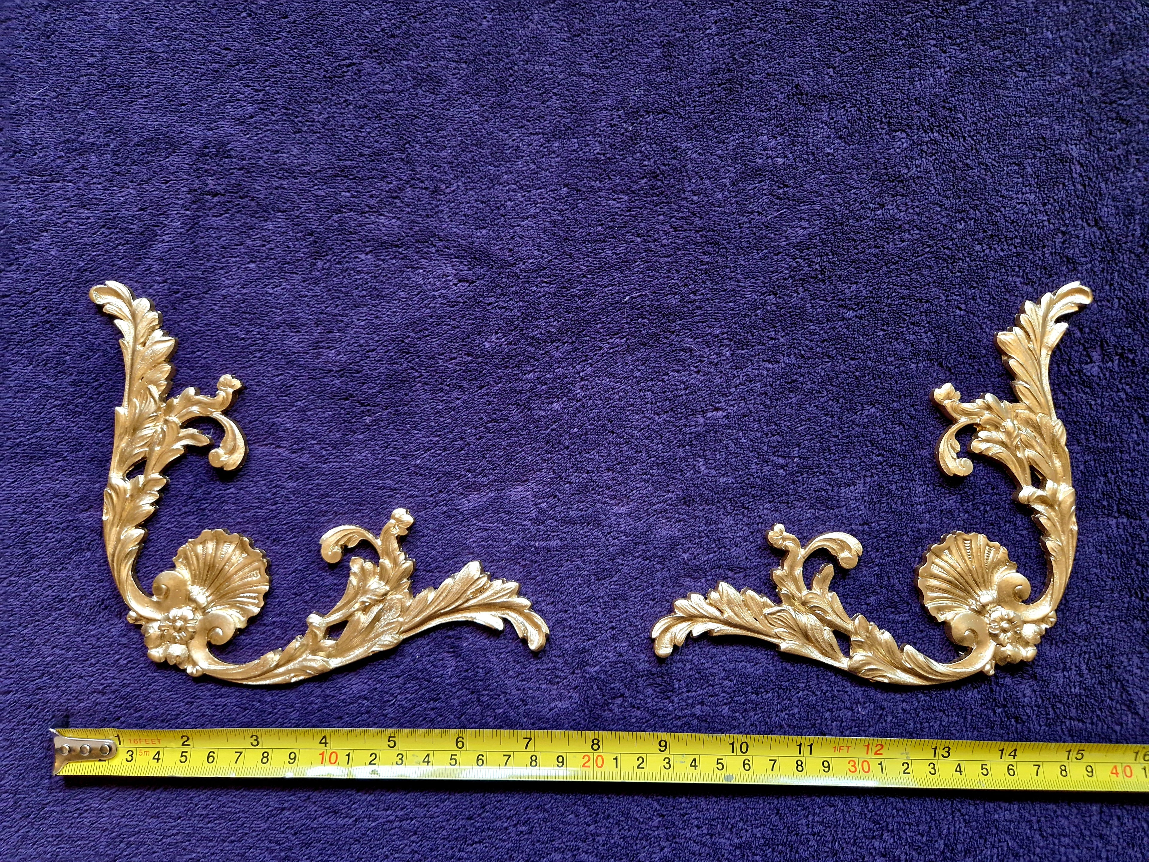 PAIR DECORATIVE MOULDING ANTIQUE STYLE WALL MIRROR DECORATION (No191)