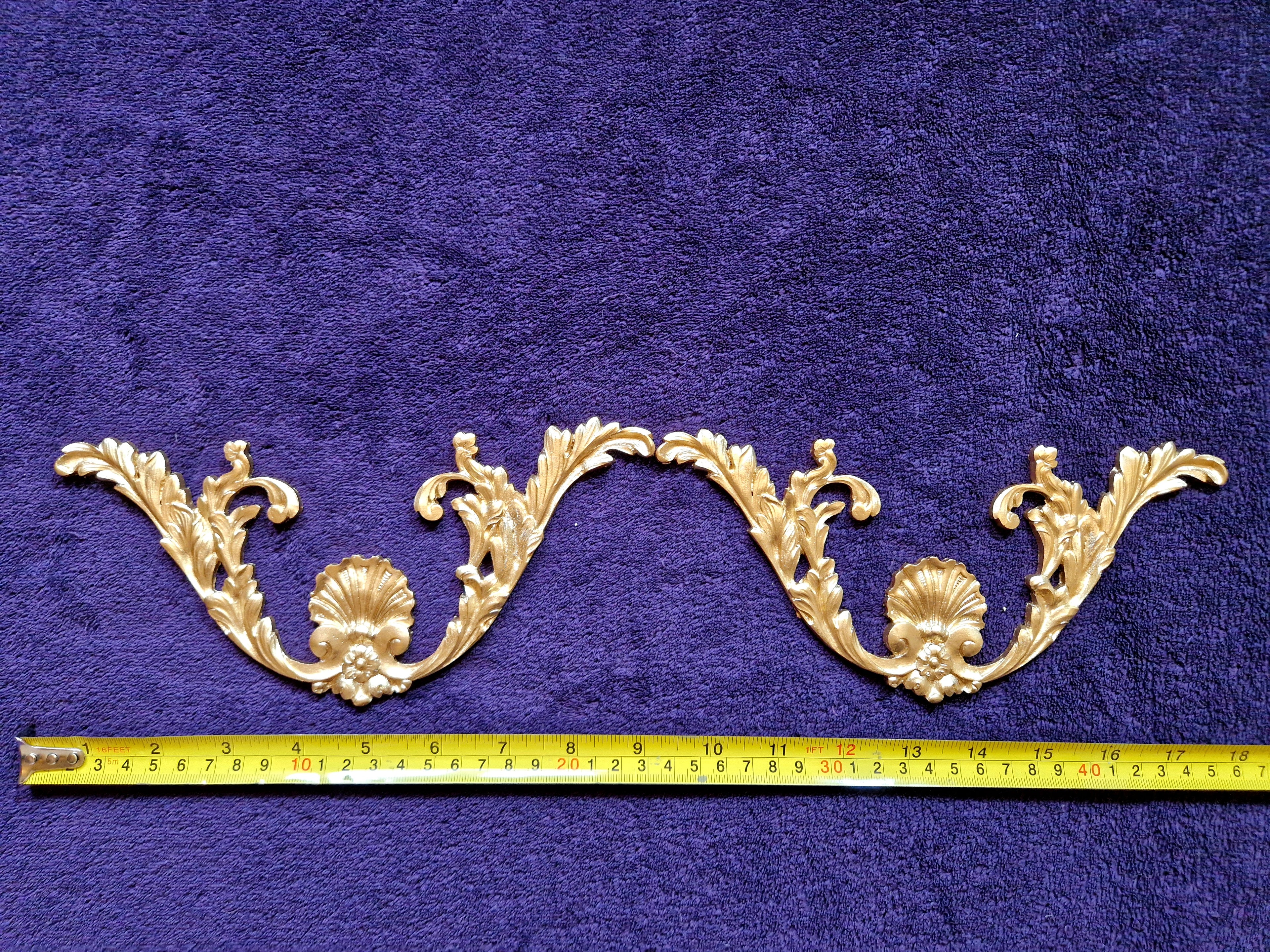 PAIR DECORATIVE MOULDING ANTIQUE STYLE WALL MIRROR DECORATION (No191)