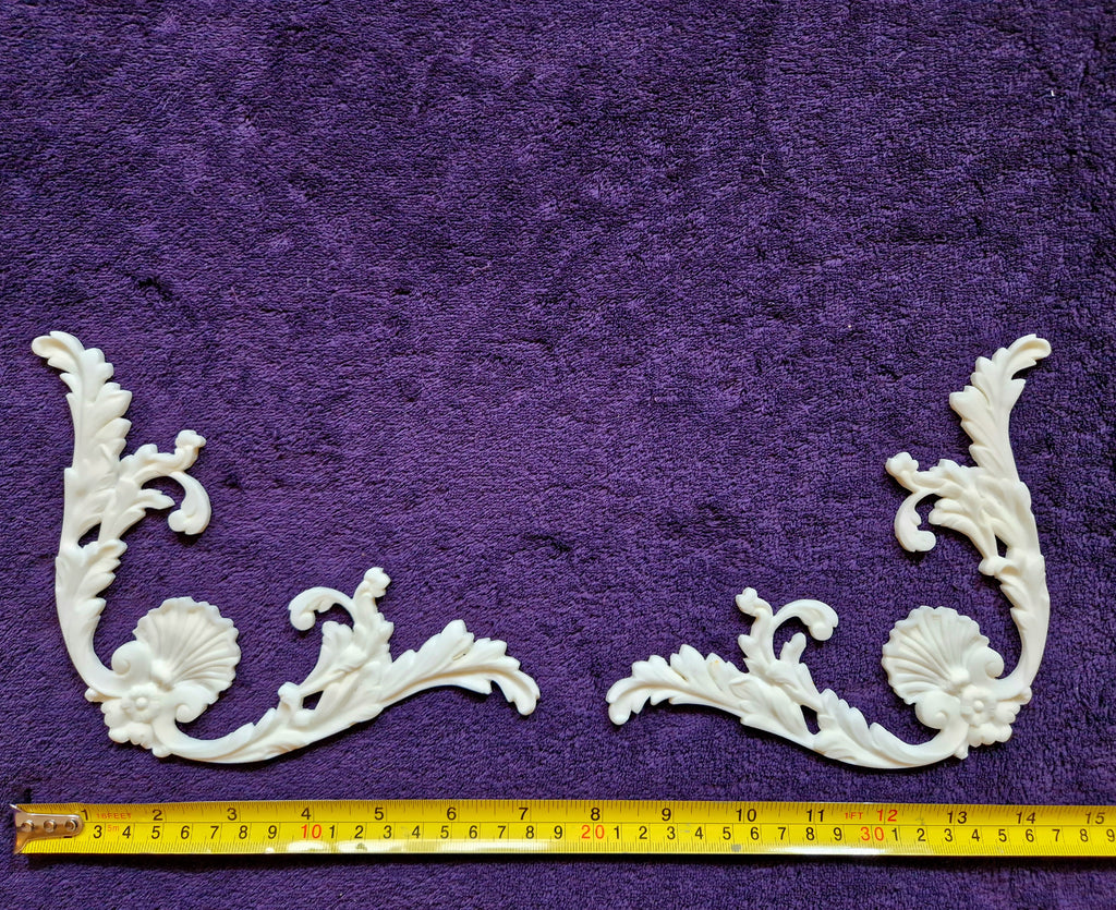 PAIR DECORATIVE MOULDING ANTIQUE STYLE WALL MIRROR DECORATION (No191)
