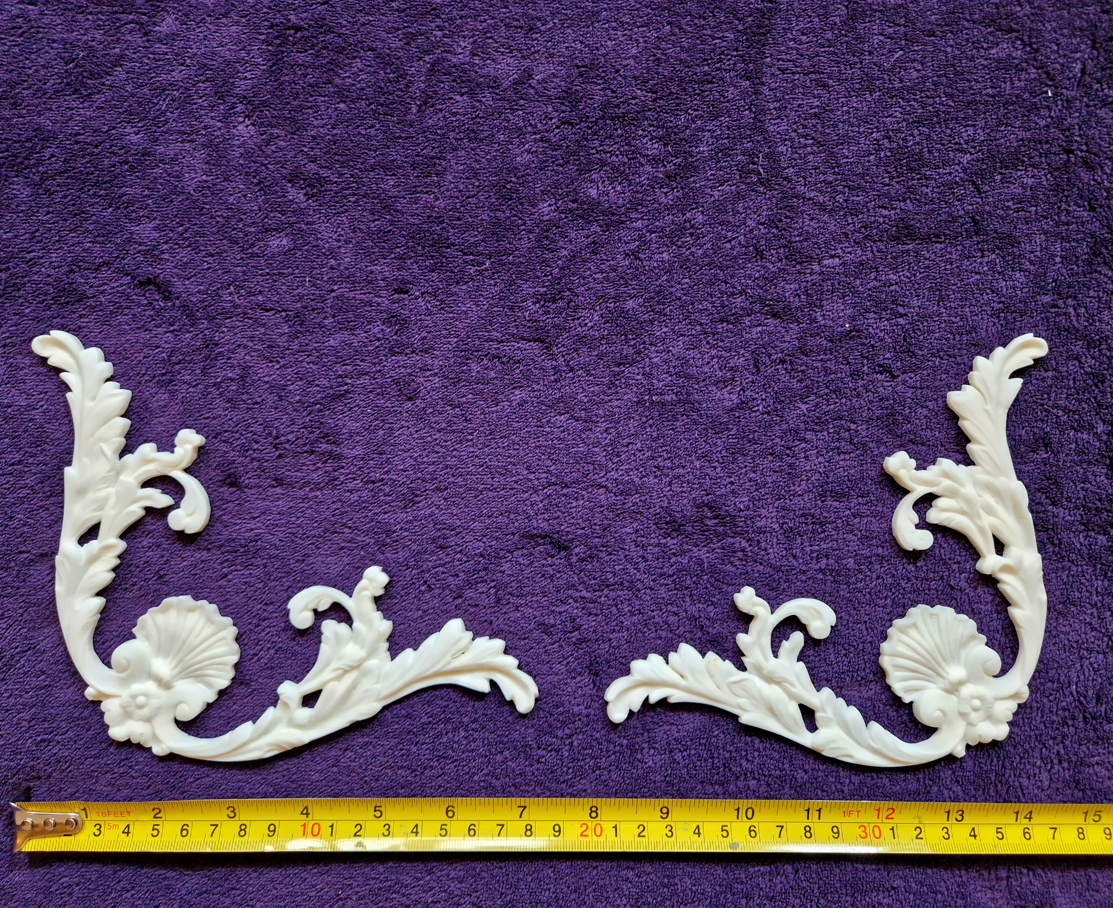 PAIR DECORATIVE MOULDING ANTIQUE STYLE WALL MIRROR DECORATION (No191)