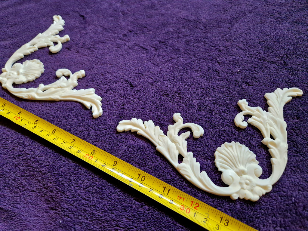 PAIR DECORATIVE MOULDING ANTIQUE STYLE WALL MIRROR DECORATION (No191)