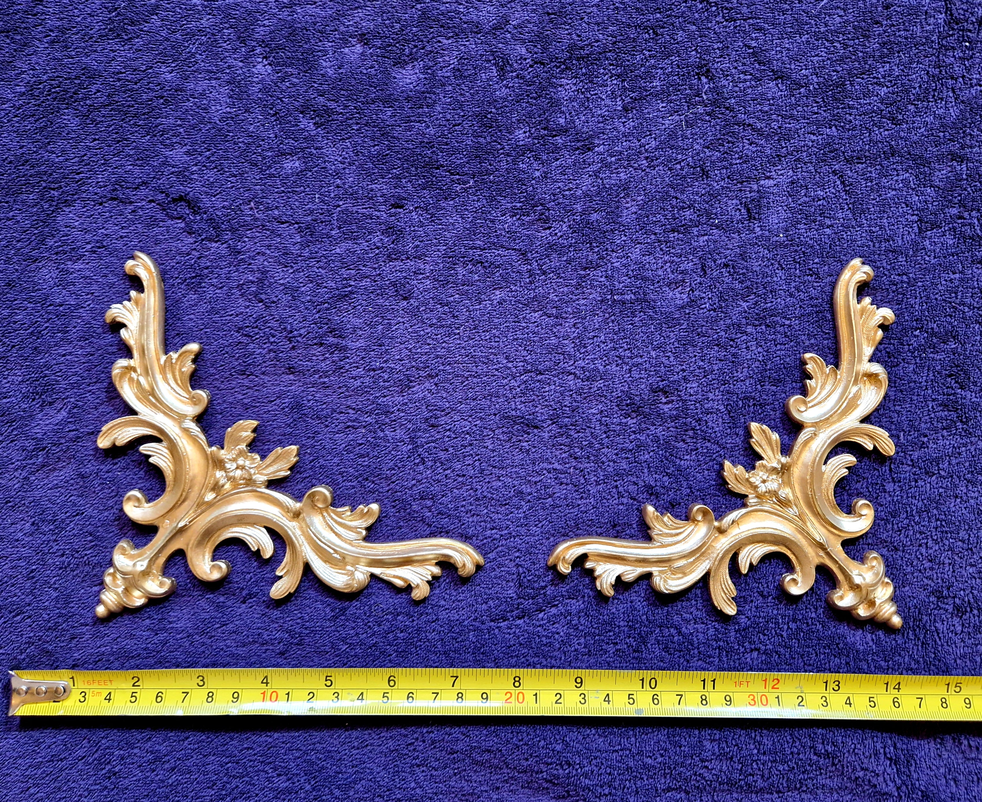 PAIR DECORATIVE MOULDING ANTIQUE STYLE WALL MIRROR DECORATION CORNERS (No192)