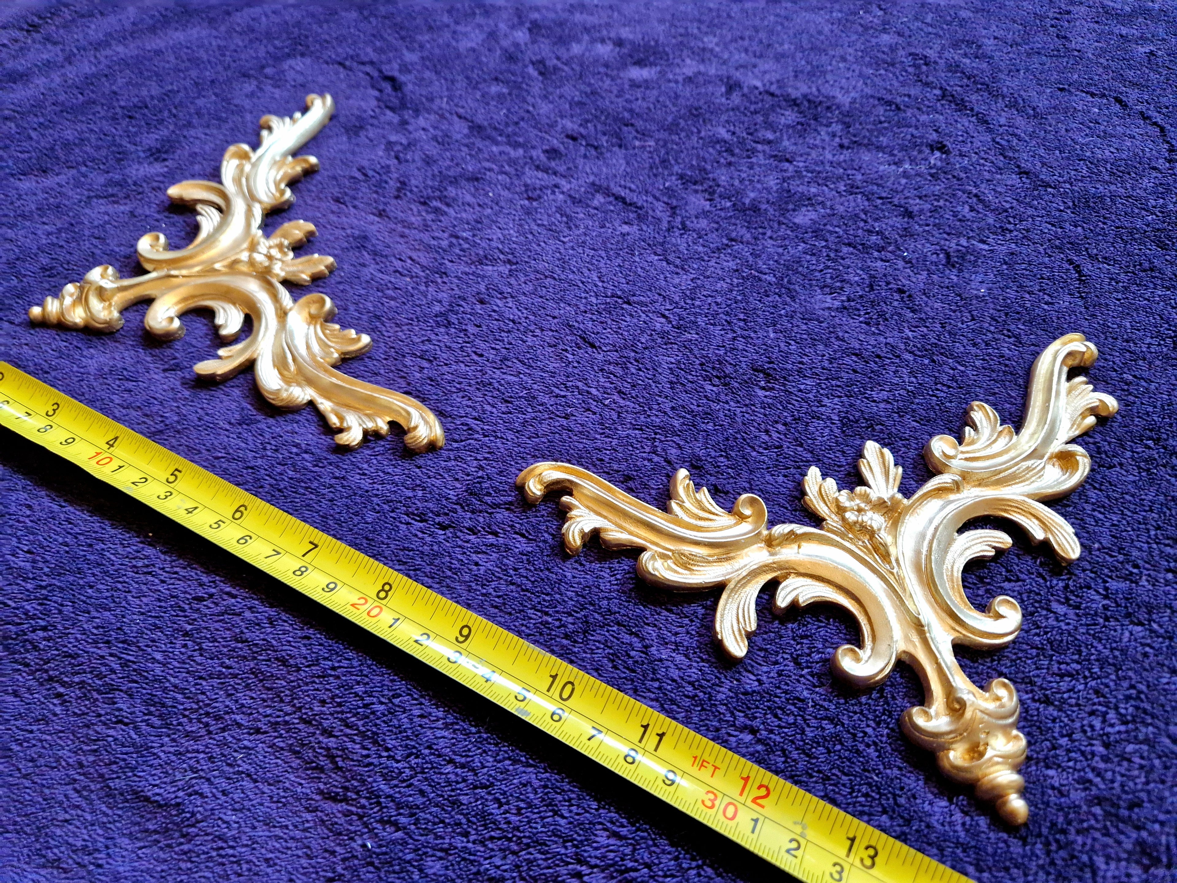 PAIR DECORATIVE MOULDING ANTIQUE STYLE WALL MIRROR DECORATION CORNERS (No192)
