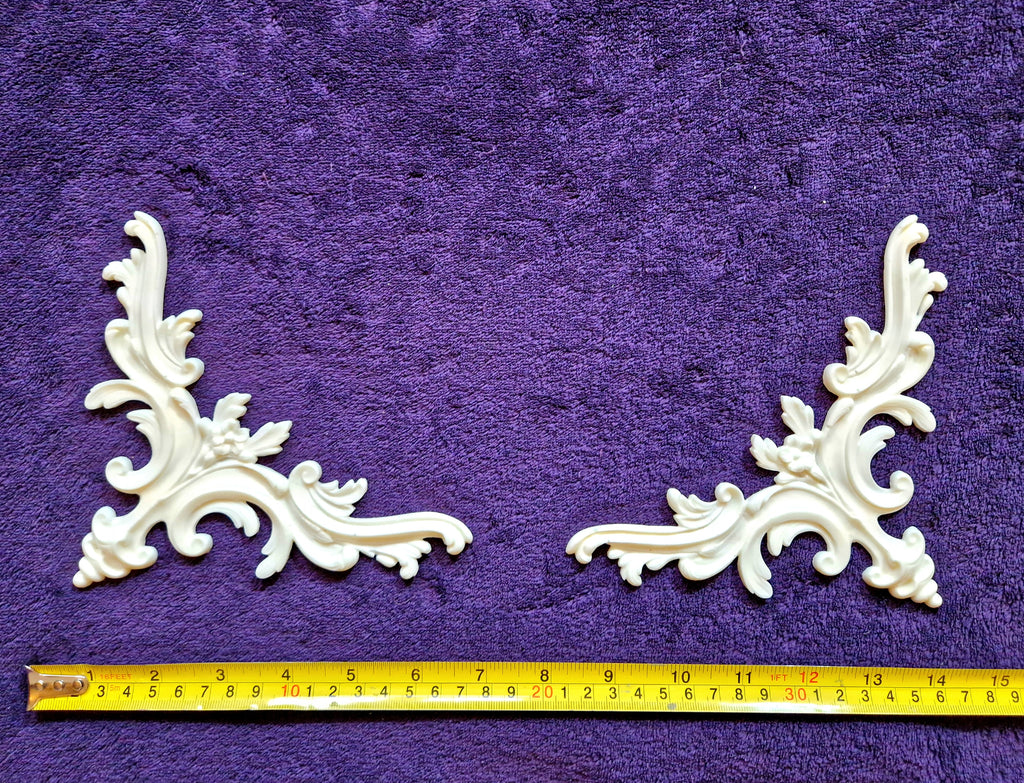 PAIR DECORATIVE MOULDING ANTIQUE STYLE WALL MIRROR DECORATION CORNERS (No192)