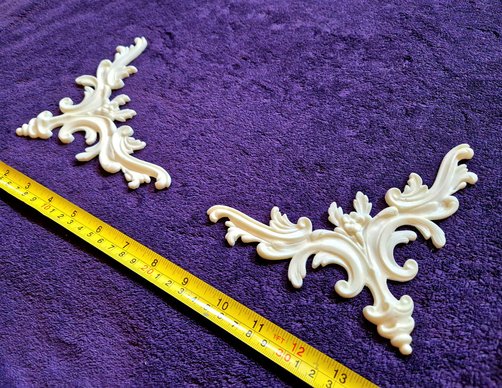 PAIR DECORATIVE MOULDING ANTIQUE STYLE WALL MIRROR DECORATION CORNERS (No192)