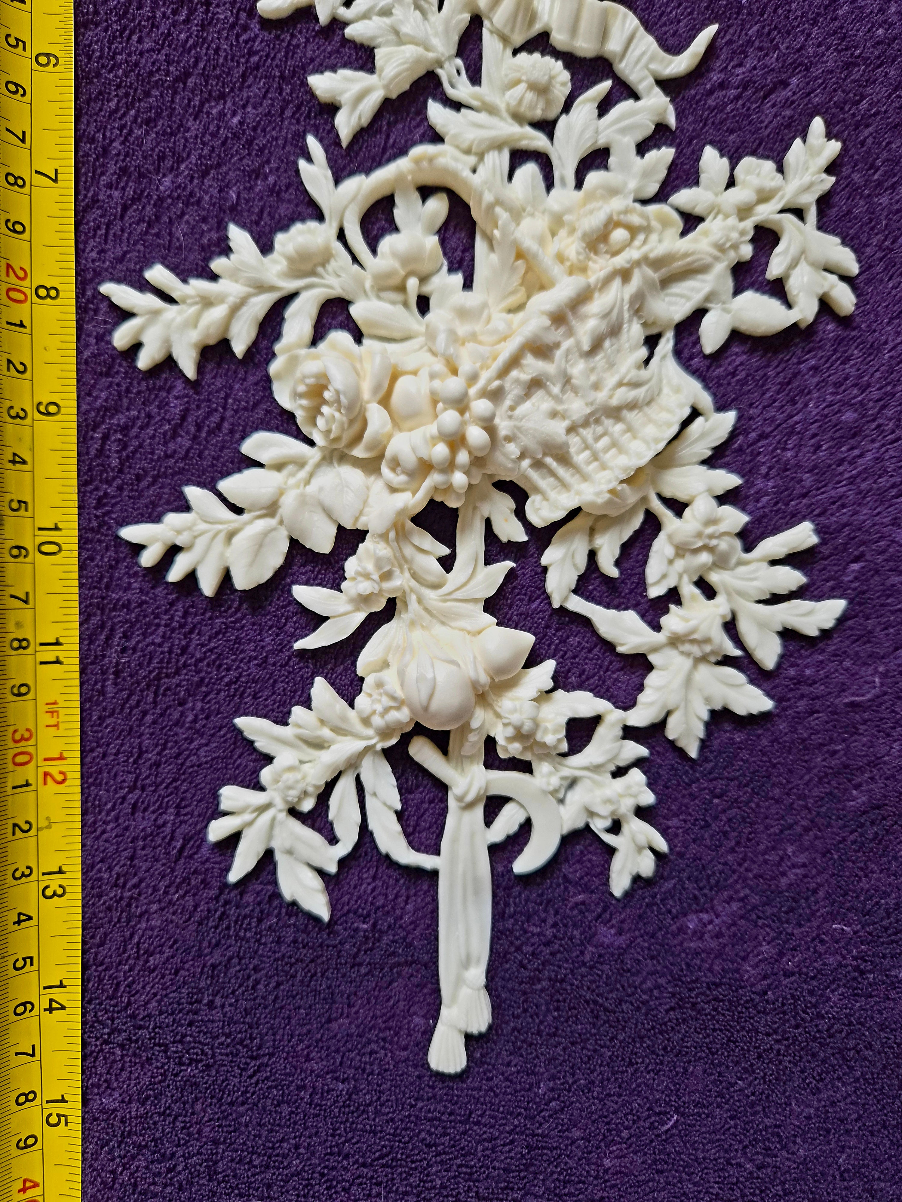 DECORATIVE MOULDING WALL DECORATION RIBBON FLORAL SWAG DROP (No203)
