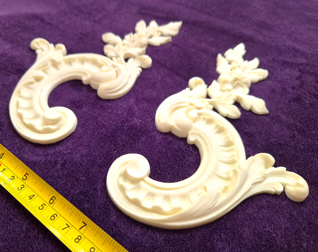 PAIR ORNATE ANTIQUE LOUIS XV STYLE WALL MIRROR MOULDING DECORATION (No204)