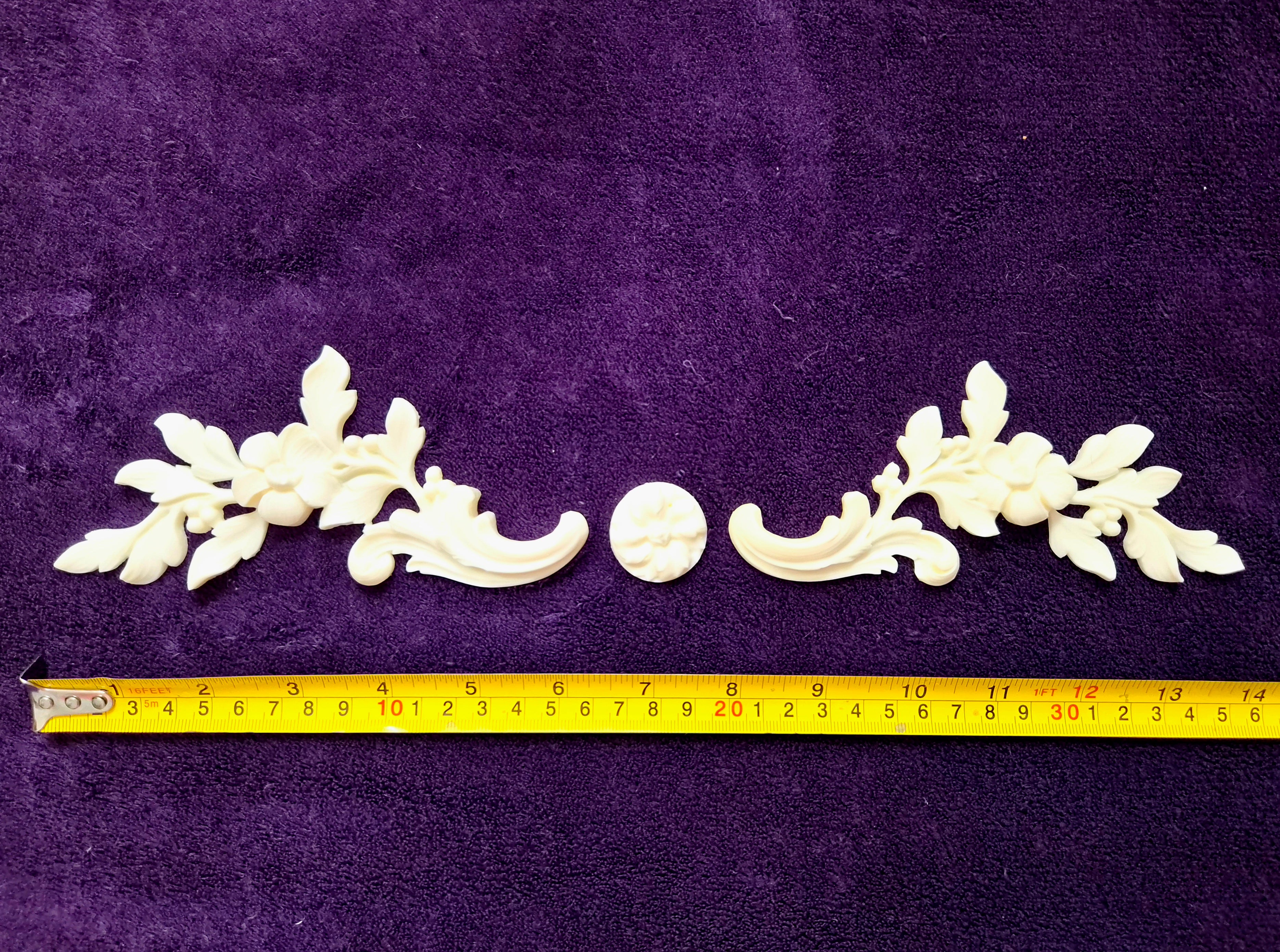DECORATIVE MOULDING WALL DECORATION CORNER RIBBON FLORAL SWAG (No205)