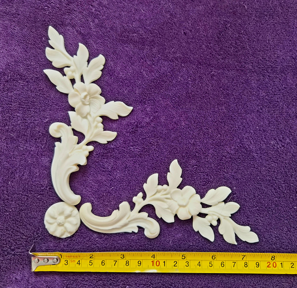 DECORATIVE MOULDING WALL DECORATION CORNER RIBBON FLORAL SWAG (No205)