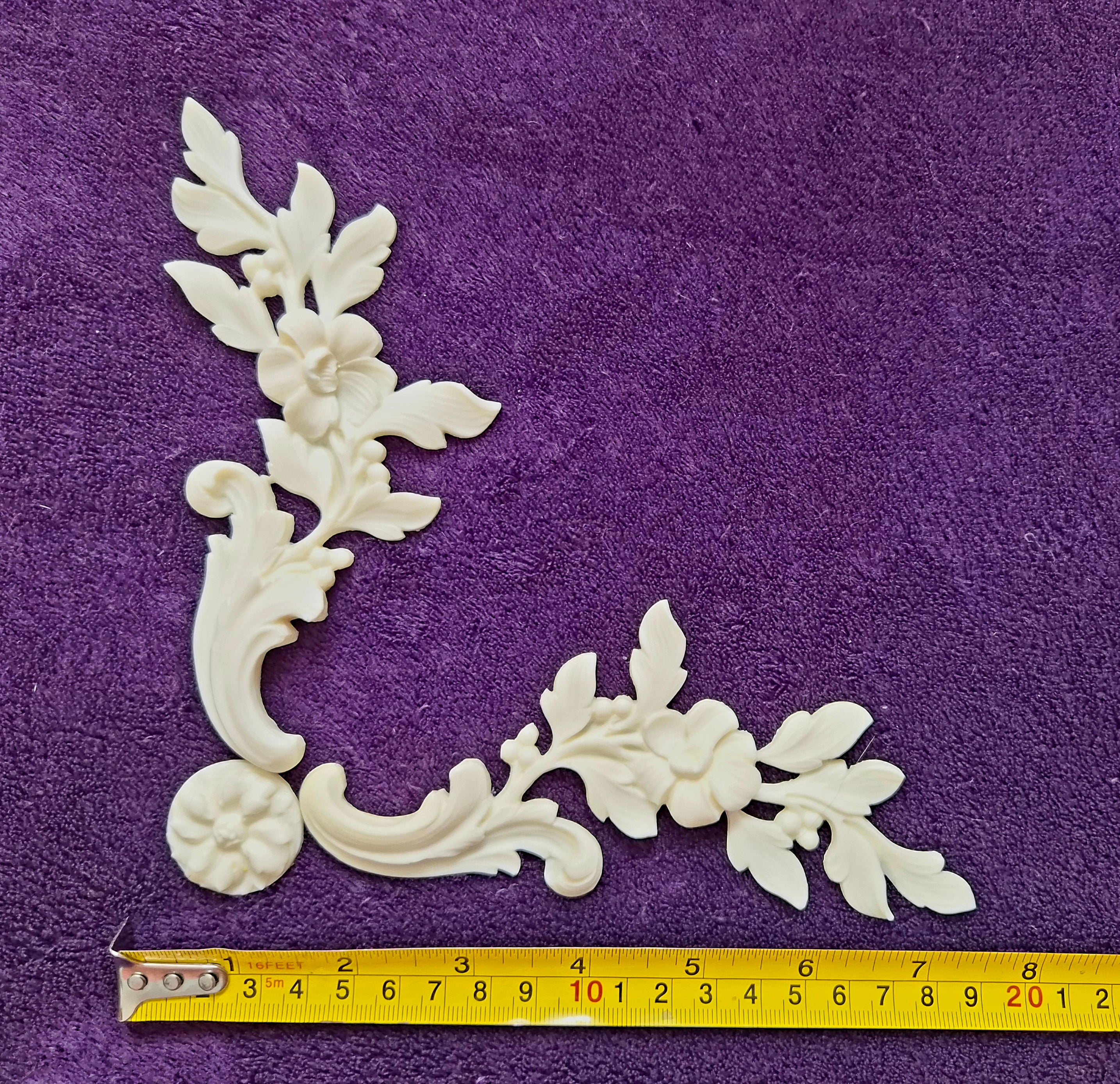 DECORATIVE MOULDING WALL DECORATION CORNER RIBBON FLORAL SWAG (No205)