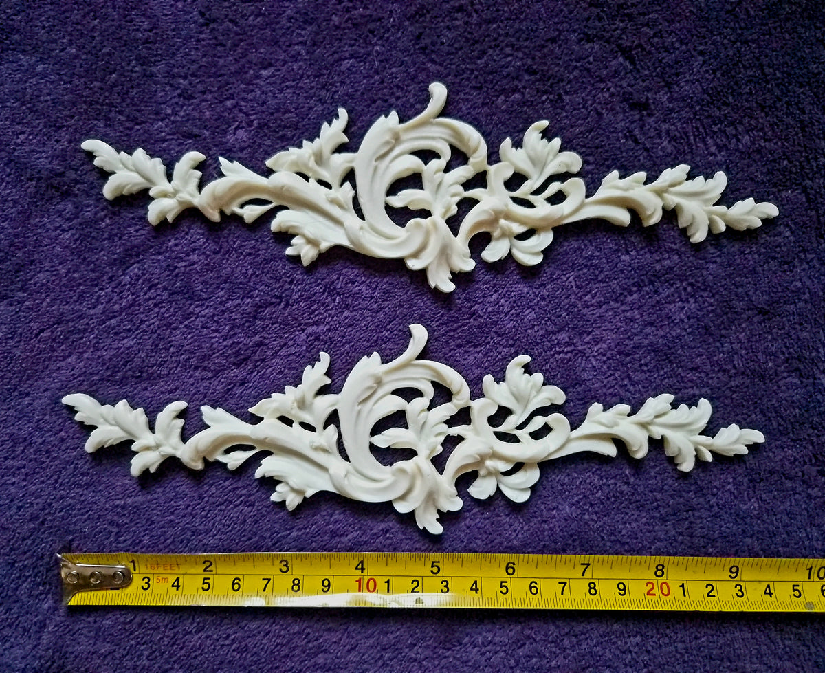 PAIR ORNATE ANTIQUE LOUIS XV STYLE WALL MIRROR MOULDING DECORATION (No209)