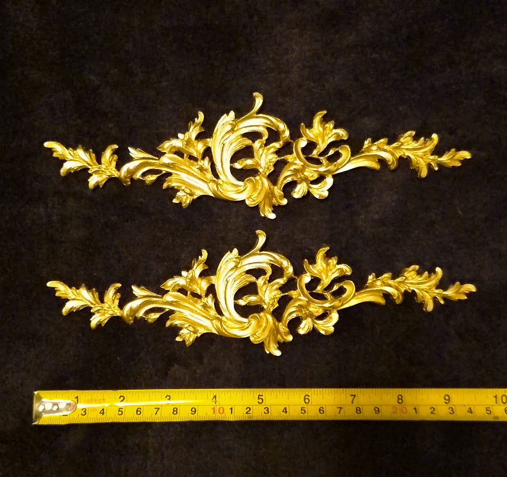 PAIR ORNATE ANTIQUE LOUIS XV STYLE WALL MIRROR MOULDING DECORATION (No209)