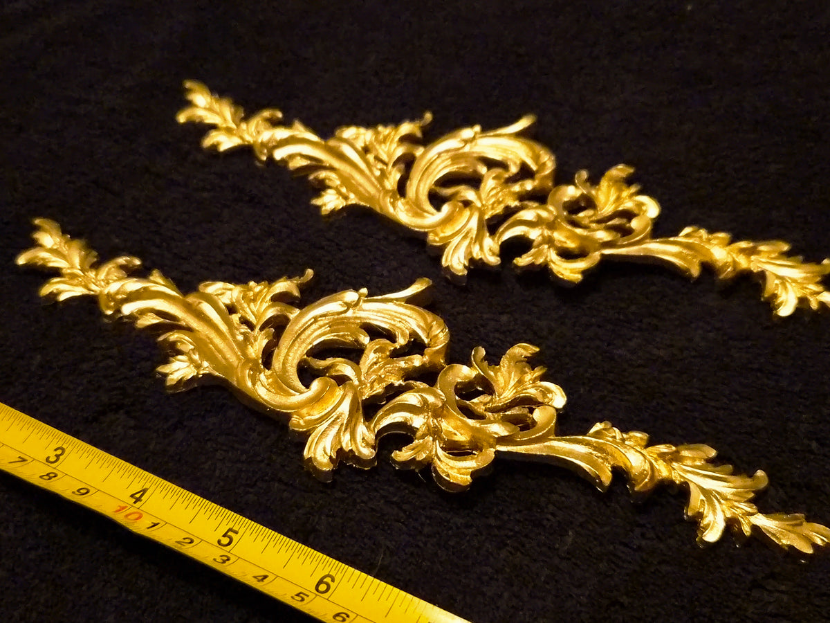 PAIR ORNATE ANTIQUE LOUIS XV STYLE WALL MIRROR MOULDING DECORATION (No209)